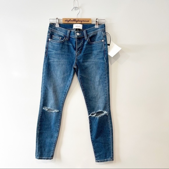 NWT Current/Elliott The Stiletto Jeans in 2 Year Destroy Stretch Indigo - Picture 3 of 13
